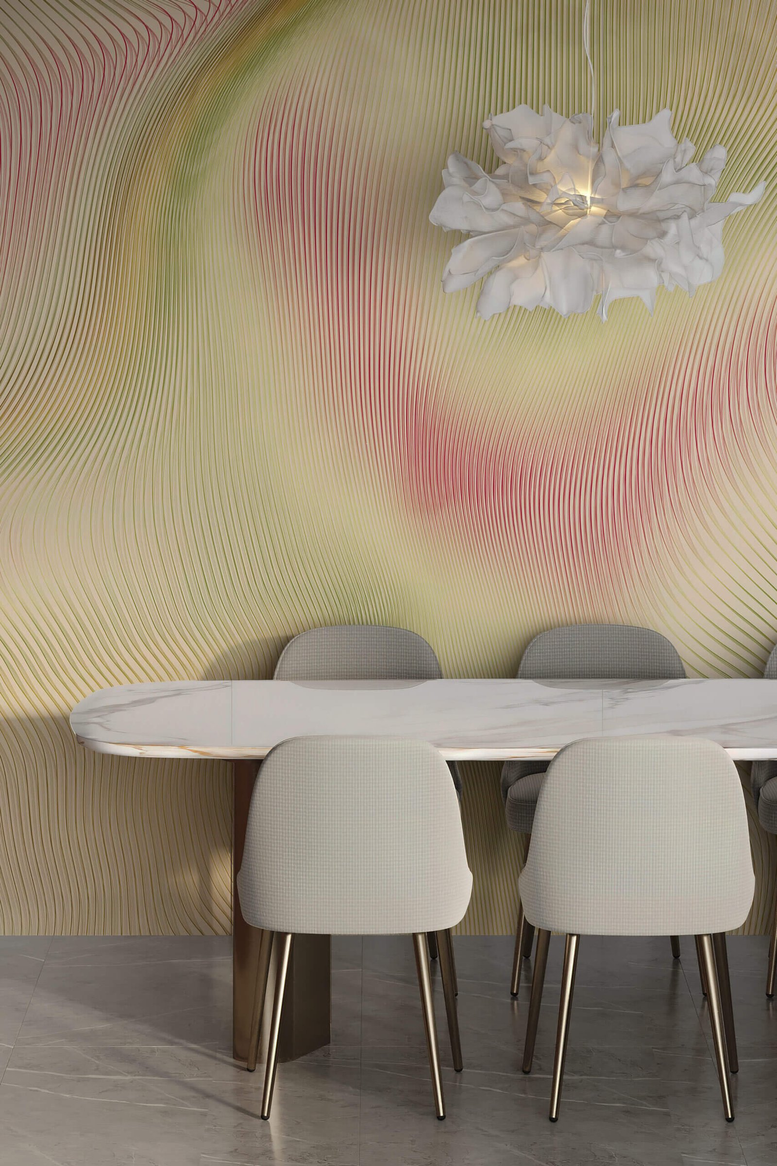 Interferenze-Lime-MaVoix-wallpaper-by-Studio-Lievito-pattern-Collezione-Racconti-dining-room-scaled