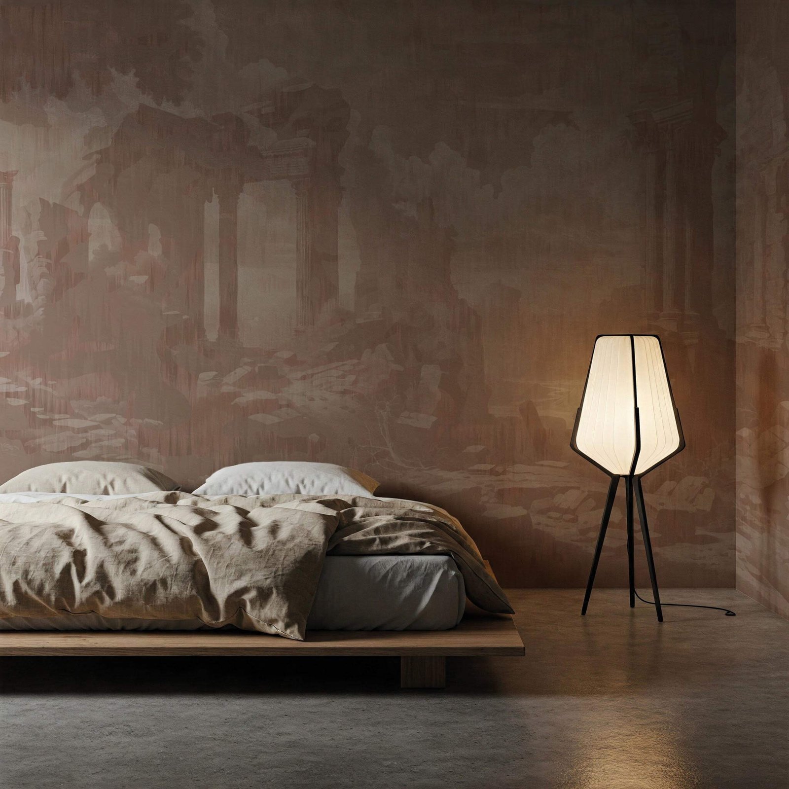 STORM-OF-STONES-AND-SHADOWS-CRETA-ROSSA-EDITION-by-MAGNUS-GJOEN-bedroom-interior-MaVoix-Exclusive-Wallpaper