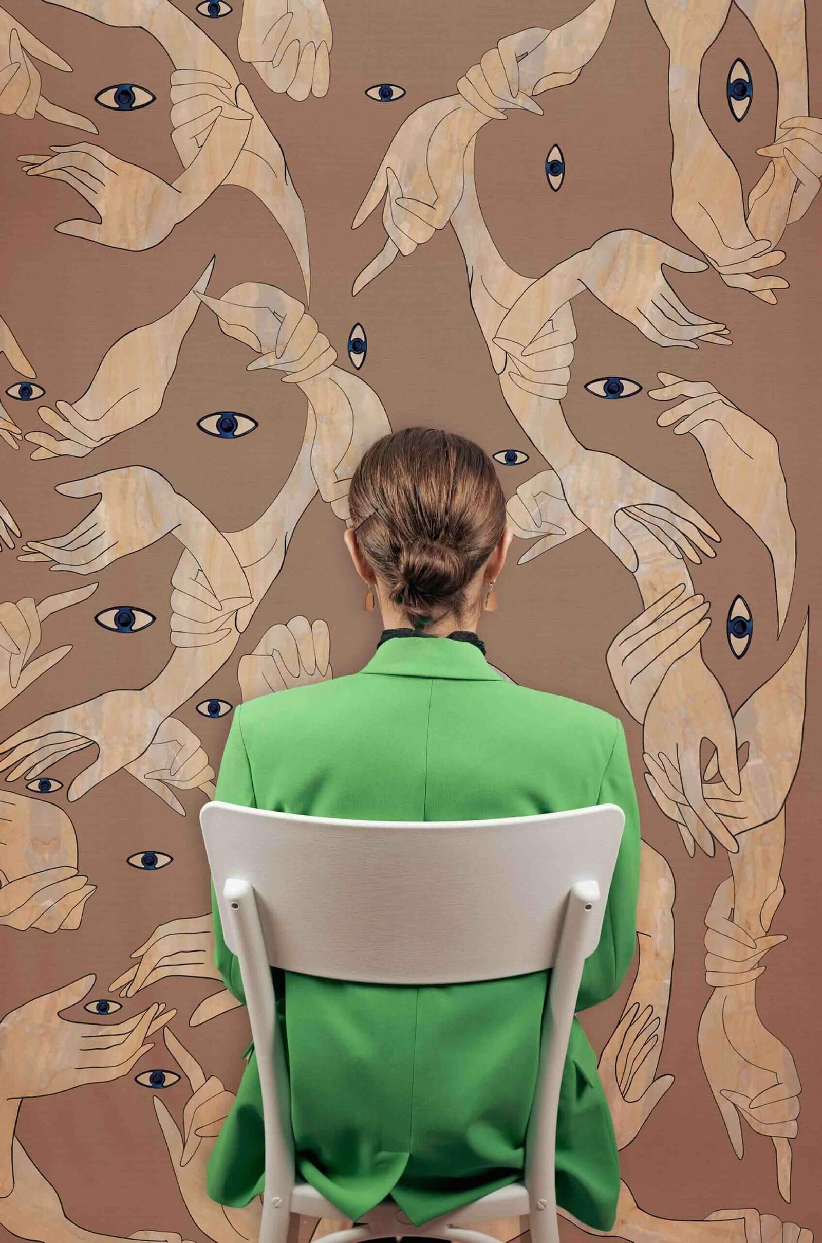 Uno-Nessuno-Rosa-antico-cotone-MaVoix-Wallpaper-model-staging-1-scaled