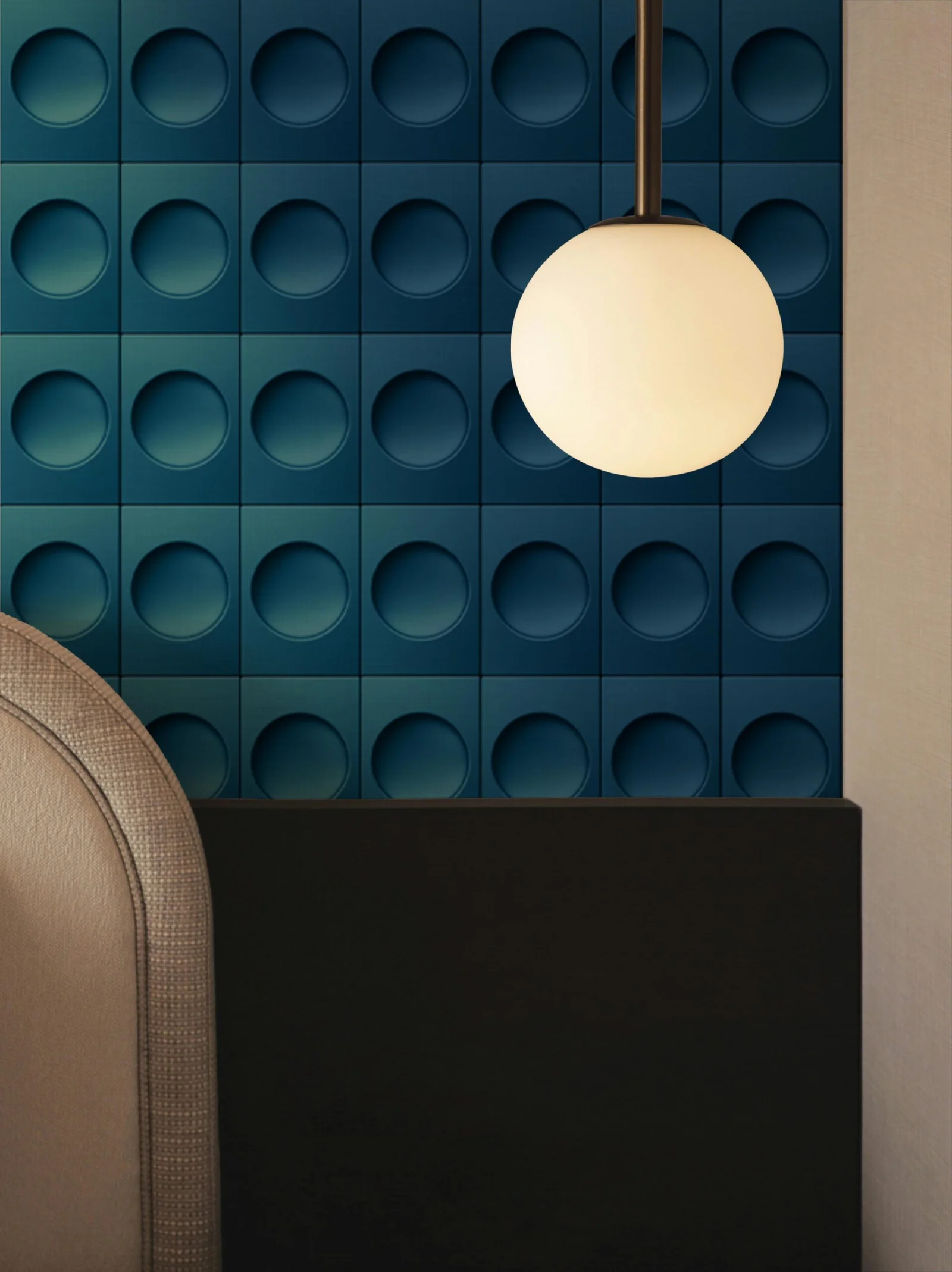 Rosetta Blu Mediceo Wallpaper by Costantino Gucci x MaVoix master bedroom