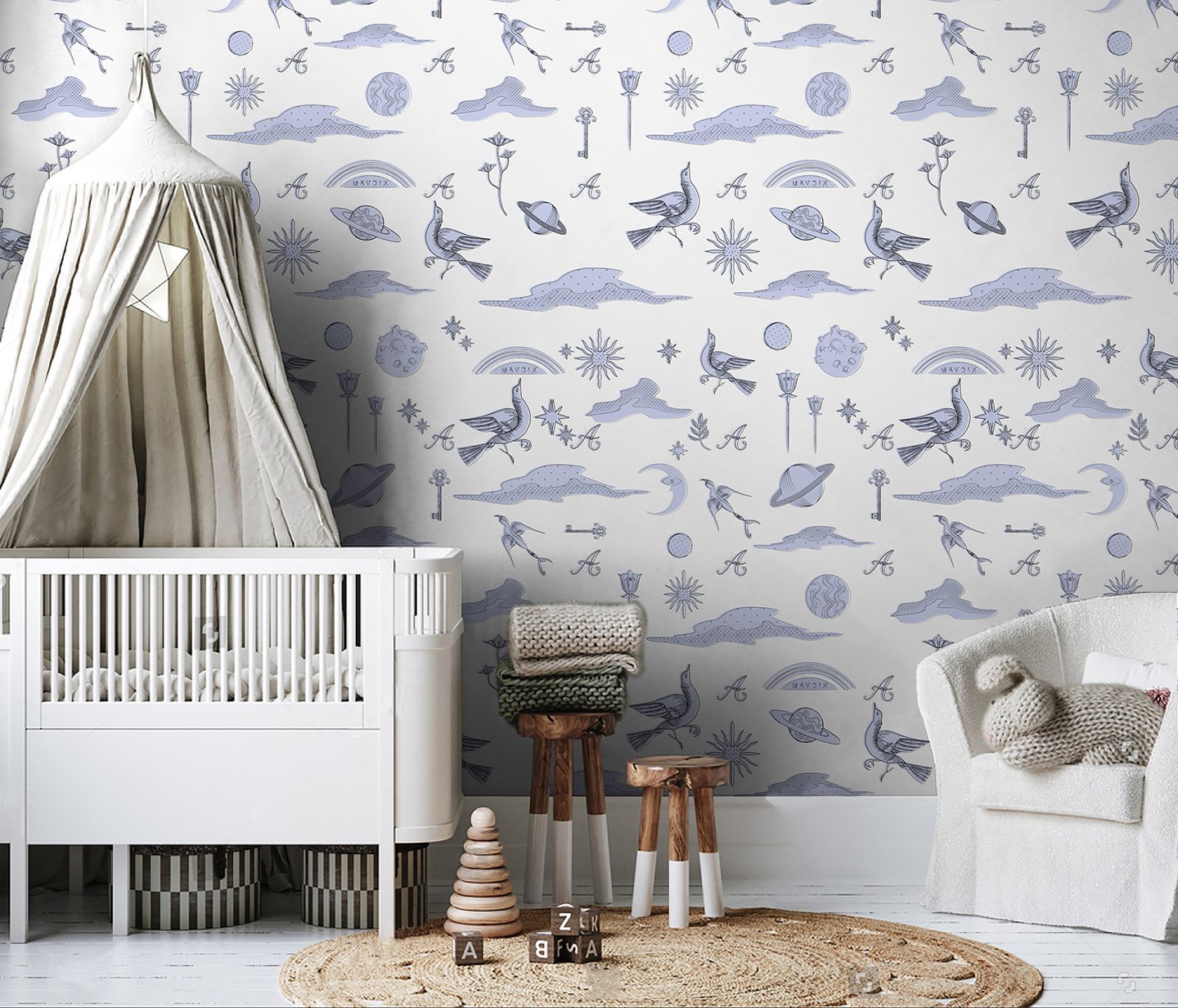 Universo-Lilla-Digitale-Wallpaper-kids-Les-Petits-children-room-interior