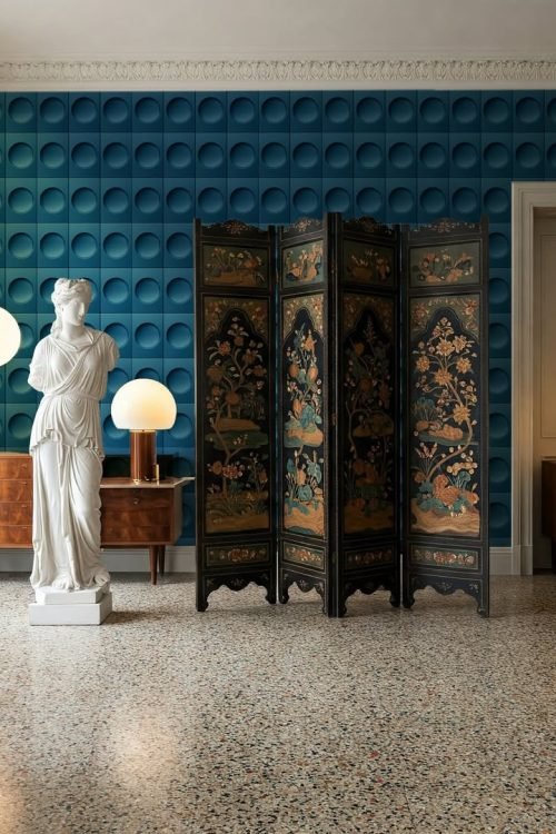 Rosetta Blu Mediceo Wallpaper by Costantino Gucci x MaVoix interior