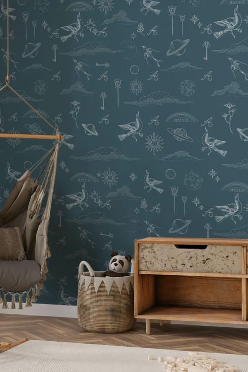 Universo-Abete-Wallpaper-Kids-nursery-interior-design-scaled