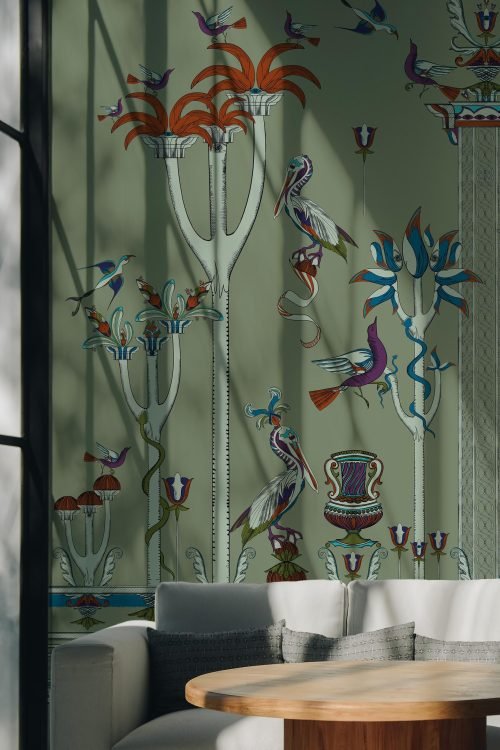 Via-Salvestrina-12-Verde-Salvia-MaVoix-wallpaper-Affresco-Collezione-Visioni-back-couch-detail